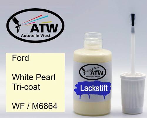 Ford, White Pearl Tricoat, WF / M6864: 20ml Lackstift, von ATW Autoteile West.